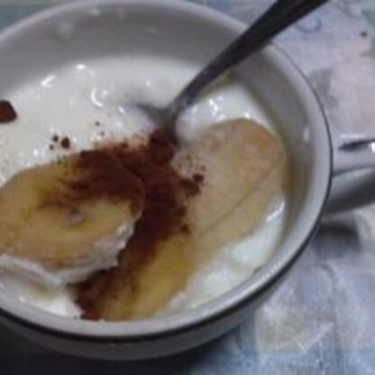 私も朝食に。バナナが甘めなので、ココアのほろ苦ささで美味しかったです。レシピありがとうございました。